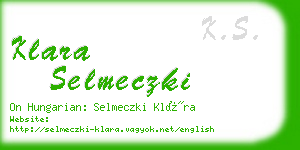 klara selmeczki business card